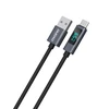 Dudao L7T USB-A – USB-C 66W kabelis with LED Ekranas 1m – juodos spalvos