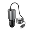 Dudao R5ProL automobilinis įkroviklis 1x USB, 3.4A + Lightning laidas (pilkas)