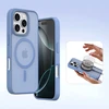 Dux Ducis Lawa Apple iPhone 16 Pro Leather dėklas su Detachable Magnetic Wallet – mėlynos spalvos