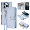Dux Ducis Lawa Leather dėklas skirtas Apple iPhone 16 Pro Max su Detachable Magnetic Wallet – mėlynos spalvos