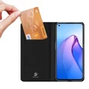 Dux Ducis Skin Pro Oppo Reno 8 atverčiamas card wallet su stoveliu dėklas telefonui juodos spalvos