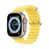 Dux Ducis apyrankė Apple Watch 9 / 8 / 7 / 6 / 5 / 4 / 3 / 2 / SE (41 / 40 / 38mm) silikoninė geltonos spalvos (OceanWave Version)