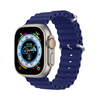 Dux Ducis apyrankė Apple Watch 9 / 8 / 7 / 6 / 5 / 4 / 3 / 2 / SE (41 / 40 / 38mm) silikoninė mėlynos spalvos (OceanWave Version)