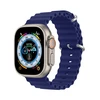 Dux Ducis apyrankė Apple Watch 9 / 8 / 7 / 6 / 5 / 4 / 3 / 2 / SE (41 / 40 / 38mm) silikoninė mėlynos spalvos (OceanWave Version)