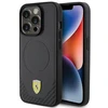 Apple iPhone 15 Pro Ferrari dėklas Carbon Metal Logo MagSafe (FEHMP15LPTEK) juodos spalvos