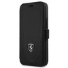Dėklas Ferrari FEOGOFLBKP12SBK iPhone 12 mini 5.4" juodas/juodas book Off Track Perforated