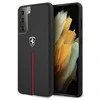 Ferrari FEOSIHCS21MBK S21 Plus G996 dėklas telefonui juodos spalvos Off Track Leather Nylon Stripe