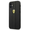 Apple iPhone 12 Mini Ferrari dėklas On Track PU Carbon (FESNECHCP12SBK) juodos spalvos