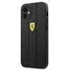 Apple iPhone 12 Mini Ferrari dėklas On Track PU Carbon (FESNECHCP12SBK) juodos spalvos