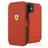 Dėklas Apple iPhone 12 Mini Ferrari Book On Track Perforated (FESPEFLBKP12SRE) raudonos spalvos