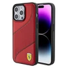 Ferrari Perforated Waves Metal Logo - dėklas skirtas Apple iPhone 15 Pro Raudona