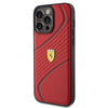 Ferrari Twist Metal Logo dėklas, skirtas iPhone 15 Pro Max - raudonas