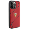 Ferrari Twist Metal Logo dėklas, skirtas iPhone 15 Pro Max - raudonas