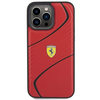 Ferrari Twist Metal Logo dėklas, skirtas iPhone 15 Pro Max - raudonas