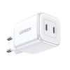GaN 2 x USB-C 45W QC PD Ugreen CD294 greitasis įkroviklis - baltas