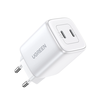 GaN 2 x USB-C 45W QC PD Ugreen CD294 greitasis įkroviklis - baltas
