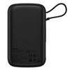 Baseus Qpow Digital Ekranas Fast Charging Power Bank 10000mAh 22.5W QC/PD/SCP/FCP with Built-in USB-C Cable Juodas - OUTLET (Atnaujinta)