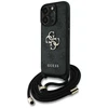 GUESS dėklas skirtas Apple iPhone 16 Pro GUHCP16LP4GMGCRK (CBDY PU 4G Big Logo W/Cord Strap) juodos spalvos