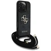 Dėklas Guess 4G Big Logo Cord Stap Crossbody Apple iPhone 16 Pro juodos spalvos