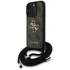 Dėklas Guess PU 4G Metal Logo Crossbody Strap dėkals tavo Apple iPhone 16 Pro Max rudos spalvos