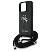 Dėklas Guess 4G Big Logo Cord Stap Crossbody Apple iPhone 16 Pro juodos spalvos