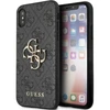 Apple iPhone X / XS Guess dėklas 4G Big Metal Logo (GUHCPX4GMGGR) pilkos spalvos
