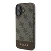GUESS dėklas skirtas Apple iPhone 16 Plus GUHCP16MG4GLBR (PC/TPU 4G PU Bottom Stripe) rudos spalvos