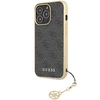 Apple iPhone 14 Pro Guess dėklas 4G Charms Collection (GUHCP14LGF4GGR) pilkos spalvos