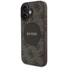 Guess 4G Circle Classic Logo MagSafe dėklas iPhone 16 - ruda