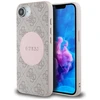 Guess 4G Circle Classic Logo MagSafe dėklas iPhone 16e - rožinis