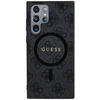 Dėklas GUESS GUHMS24LG4GFRK S24 ULTRA S928 JUODA/Juodas HARDCASE 4G COLLECTION LEATHER METAL MAGSAFE