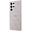 Dėklas Guess 4G Collection Leather Metal Logo MagSafe – Case Samsung Galaxy S24 Ultra Rožinė