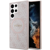 Dėklas Guess 4G Collection Leather Metal Logo MagSafe – Case Samsung Galaxy S24 Ultra Rožinė