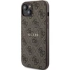 Dėklas GUESS GUHMP15SG4GFRW IPHONE 15/14/13 6.1 "BROWN / BROWN HARDCASE 4G COLLECTION LEATHER METAL LOGO MAGSAFE