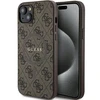 Dėklas GUESS GUHMP15SG4GFRW IPHONE 15/14/13 6.1 "BROWN / BROWN HARDCASE 4G COLLECTION LEATHER METAL LOGO MAGSAFE