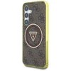 Guess 4G Glitter Triangle Mygtukai MagSafe Samsung Galaxy S25 dėklas telefonui rudos spalvos