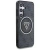 Guess 4G Glitter Triangle Mygtukai MagSafe Samsung Galaxy S25 dėklas telefonui juodos spalvos