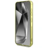 Dėklas Guess 4G Glitter Triangle Mygtukai MagSafe Samsung Galaxy S25 rudos spalvos