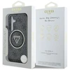Guess 4G Glitter Triangle Mygtukai MagSafe Samsung Galaxy S25 dėklas telefonui juodos spalvos