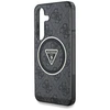 Guess 4G Glitter Triangle Mygtukai MagSafe Samsung Galaxy S25 dėklas telefonui juodos spalvos