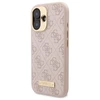 Guess 4G Logo Plate MagSafe Apple iPhone 16 Case - dėklas telefonui rožinės spalvos