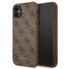 Apple iPhone 11 Guess Dėklas 4G Metal Gold Logo (GUHCN61G4GFBR) rudos spalvos