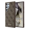 Samsung Galaxy S24 Ultra Guess dėklas 4G Metal Gold Logo (GUHCS24LG4GFBR) rudos spalvos