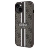Apple iPhone 13 / 14 / 15 Guess dėklas 4G Printed Stripes MagSafe (GUHMP15SP4RPSW) rudos spalvos