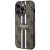 Apple iPhone 15 Pro Guess dėklas 4G Printed Stripes MagSafe (GUHMP15LP4RPSW) rudos spalvos