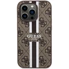 Apple iPhone 15 Pro Guess dėklas 4G Printed Stripes MagSafe (GUHMP15LP4RPSW) rudos spalvos