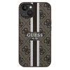 Apple iPhone 13 / 14 / 15 Guess dėklas 4G Printed Stripes MagSafe (GUHMP15SP4RPSW) rudos spalvos