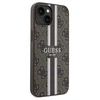 Apple iPhone 13 / 14 / 15 Guess dėklas 4G Printed Stripes MagSafe (GUHMP15SP4RPSW) rudos spalvos