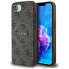Guess PU Leather 4G Colored Ring MagSafe Apple iPhone 16e dėklas telefonui rudos spalvos