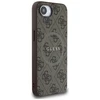 Guess PU Leather 4G Colored Ring MagSafe Apple iPhone 16e dėklas telefonui rudos spalvos